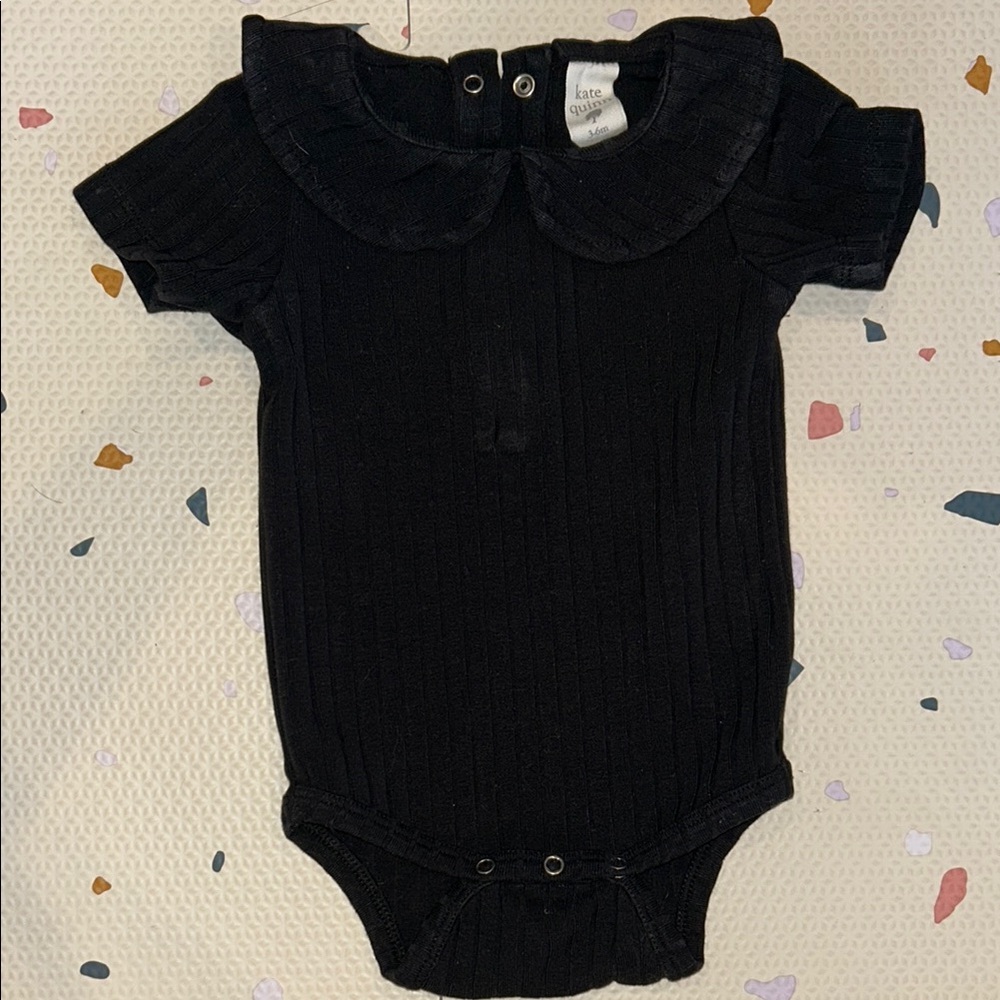 Kate Quinn Peter Pan Collar Black Bodysuit One Piece